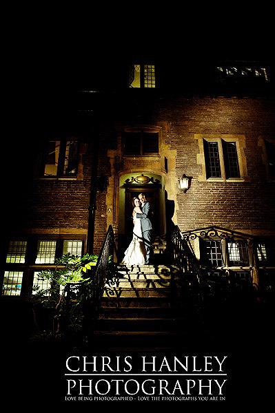 Trinity College Cambridge wedding by Chris Hanley Photography 04 Chris Hanley always creates exceptional images with lighting at night time. I love this picture of Steph and Geoff on the steps of their wedding venue after dark