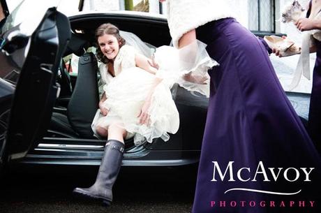Beeston Manor wedding by McAvoy Photography 166 Jane is ready for anything in her purple wellies