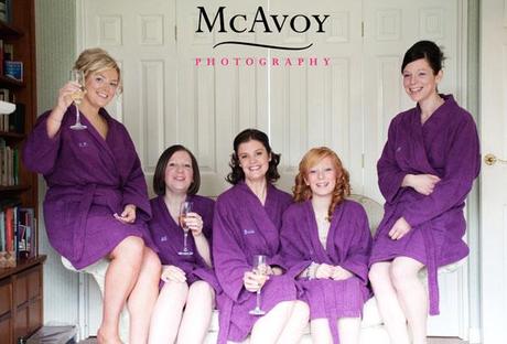 Beeston Manor wedding by McAvoy Photography 113 The wedding theme was purple. Jane and her bridesmaids made an early start with the colour scheme!