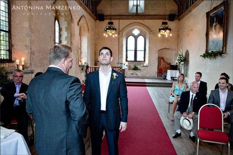 Rob waits in the chapel for his bride Rob waits in the chapel for his bride