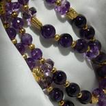 Royal Jewels - Amethyst, Ametrine & Gold Waist Length Necklace