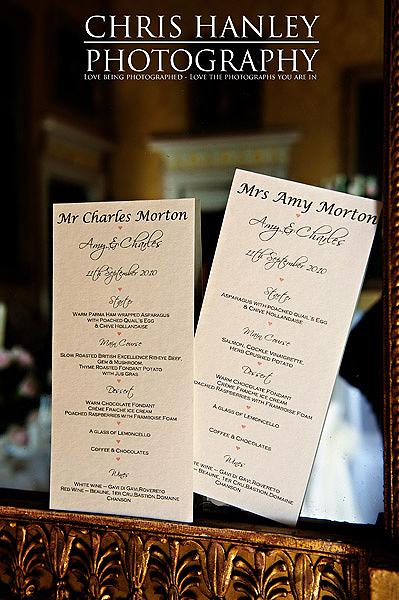 Amy and Charlie's wedding menus (doesn't it sound lovely! Amy and Charlie's wedding menus (doesn't it sound lovely!