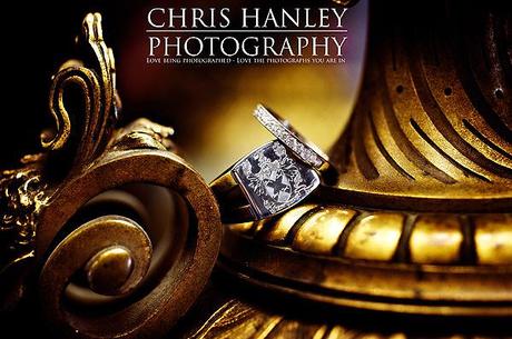 The wedding rings nestle amidst the ornate furnishings in Brocket Hall The wedding rings nestle amidst the ornate furnishings in Brocket Hall