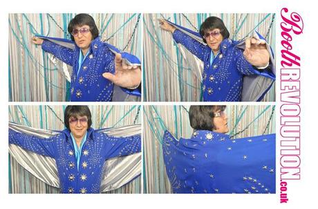 Booth Revolution wedding photo booth hire 2 Elvis performs in a photo booth in Yorkshire