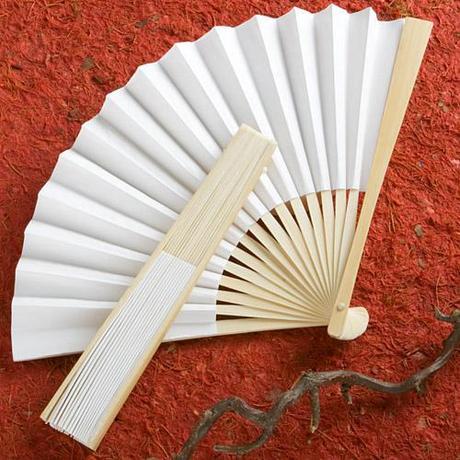 Wedding Favor Savings Made Easy Elegant White Folding Fans wedding favors