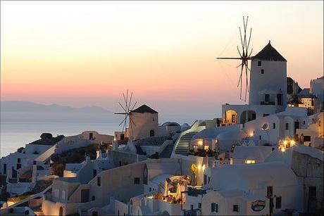 Sunset over Oia, Santorini Where to honeymoon: September