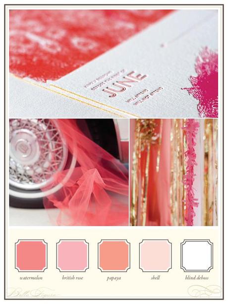 Bella Figura pink letterpress stationery theme Bella Figura pink letterpress stationery theme