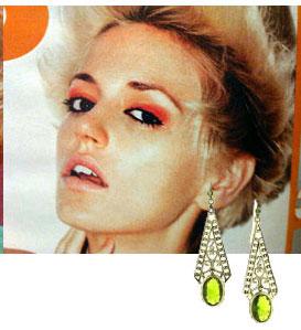green jewel aztec triangular earrings green jewelry aztec triangular earrings