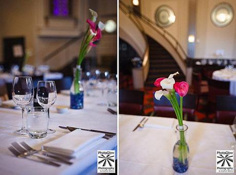 Art deco wedding venue Daffodil by photographer Jonathon Watkins 19 the wedding tables - simply decorated and looking lovely