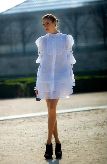 Dress - White - Sheer - Layered (Street Style Aesthetic)
