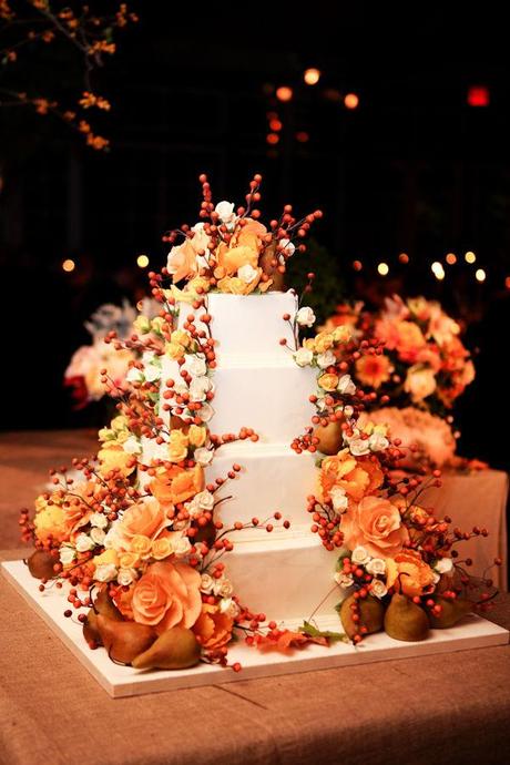 Autumn wedding cake from Style Me Pretty and Orchard Cove Photography