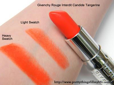Would you dare to wear Orange Lipstick? Givenchy Rouge Interdit Satin Lipstick in Candide Tangerine