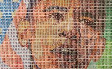 Portraits Of Icons Created From Postage Stamps Portraits Of Icons Created From Postage Stamps