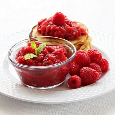 Apple Raspberry Sauce and Ricotta Pancakes Apple Raspberry Sauce and Ricotta Pancakes