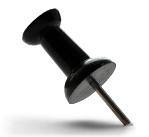 A push pin, or thumbtack