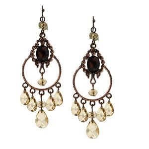 20437 Topaz copper chandelier earrings