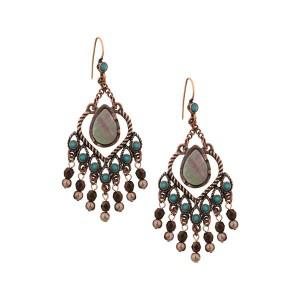 29967 Copper & Mother of Pearl Chandelier Earrings