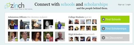 zinch site 150 Social Connection As Business Model for Helping College Applicants