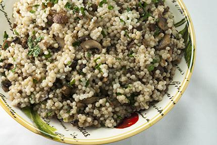 Israeli Couscous with Mixed Mushrooms