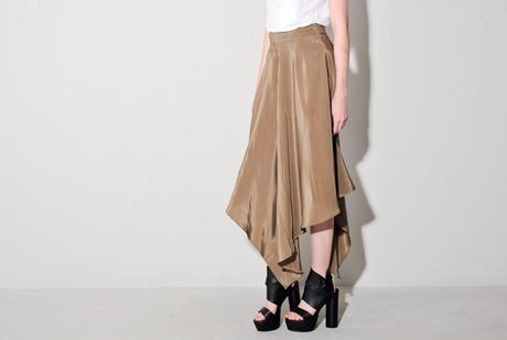 oak taupe silk skirt oak taupe silk skirt