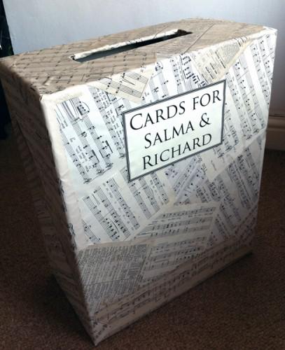 the vintage music treatment and is now our wedding card box for the day the vintage music treatment and is now our wedding card box for the day
