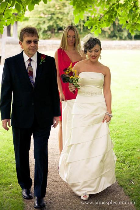 Leeds Wedding by James P Lester Photography 23 Emma arrives - her dress with simple layers is a classy statement