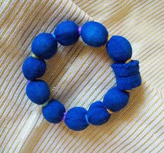Blue Fabric Bracelet