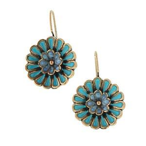 20000 Turquoise flower drop earrings