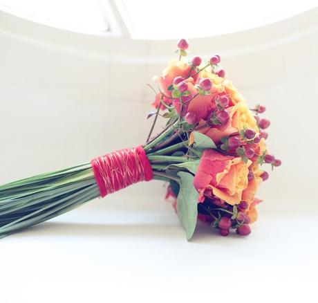 Lovely warm wedding bouquet for a January wedding