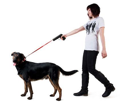 Retractable Dog Snap Leash With Gun-Shaped Handle