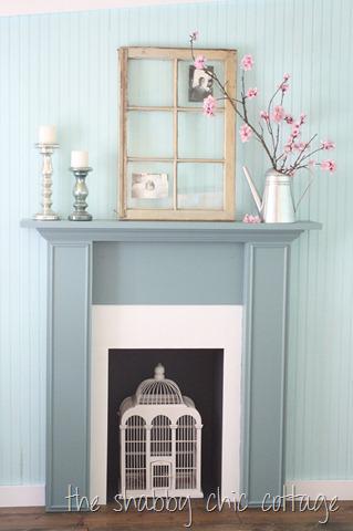 theshabbychiccottage_fireplace DIY Faux Fireplaces