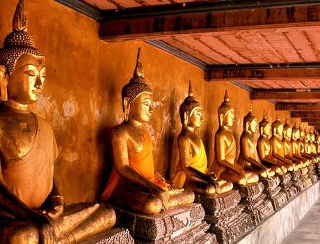 Buddha statues in Bangkok temple Thailand honeymoons