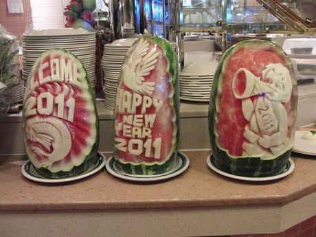 Our Australia and New Zealand Cruise Adventure Sneak peek at NYE buffet items.