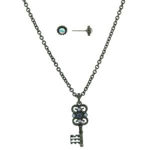 84124 Blue Mystery key necklace set