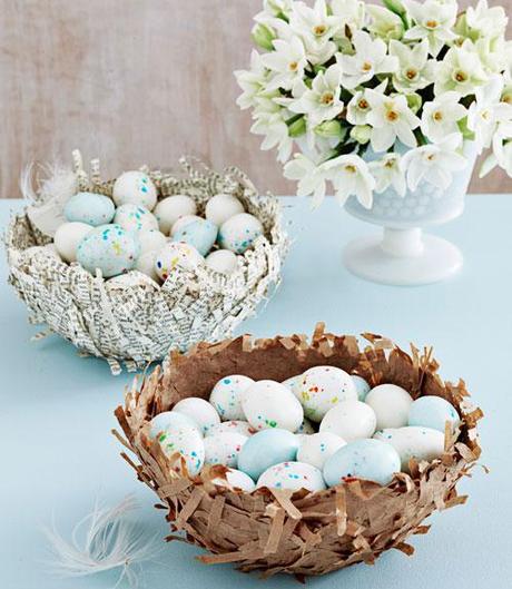 paper mache bowls Trash to Treasure: Re-Imagining Your Waste {Easter}