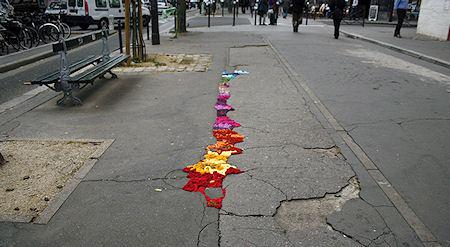The Decorative Fabric Filled Potholes Of Paris