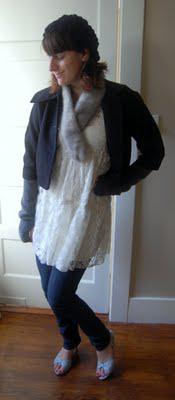 Friday Outfit Post - white lace and fur