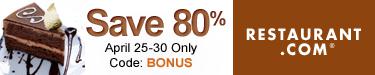 Restaurant.com: 80% off Code