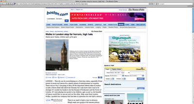 London Walks in The Boston Globe…