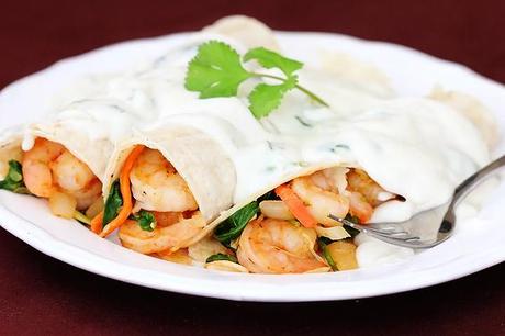 An Amazing Recipe Round-Up Shrimp Enchiladas with Jalapeno Cream Sauce