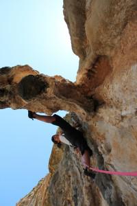 sport climbing on stalactites 