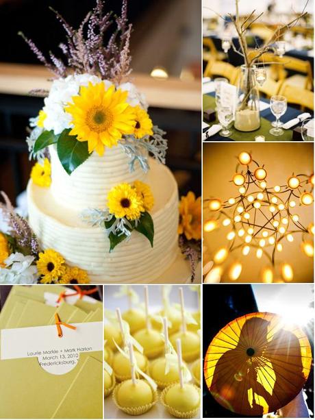 country sunflower wedding cake