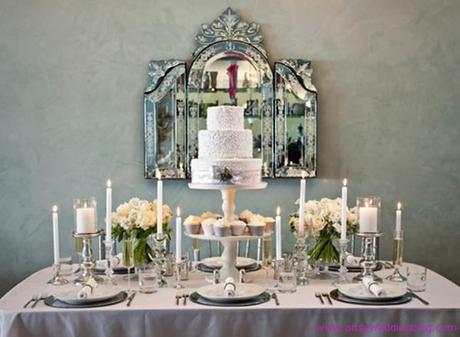 Chic Silver and White Winter Table Top Decor Ideas