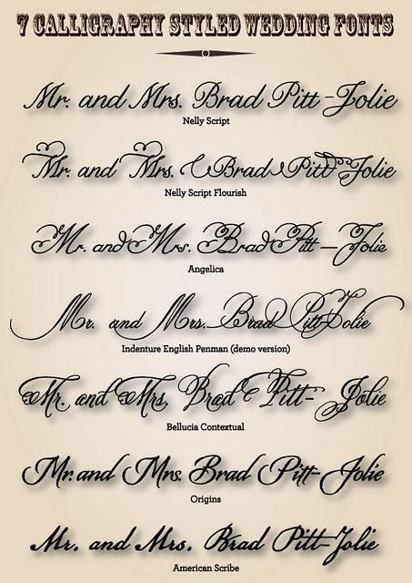 7 Calligraphy Styled Wedding Fonts