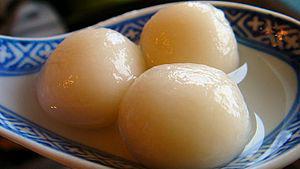 Home made Tangyuan, a typical Chinese food.