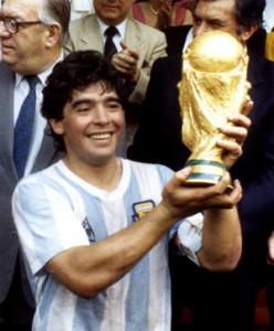 maradona with world cup 248x300 Diego Maradona: Argentinas Icon