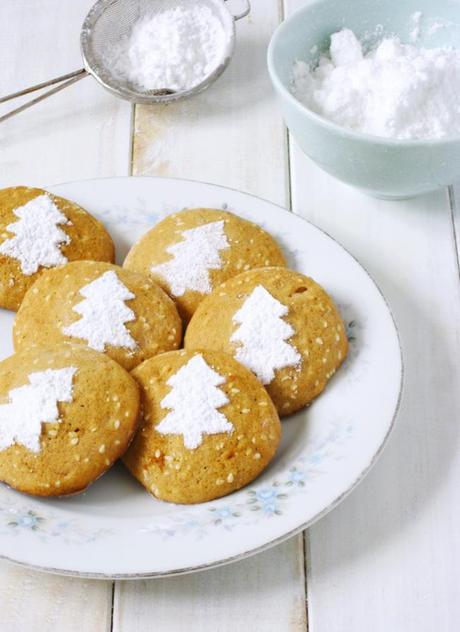 Spice Cookies with Sesame Seeds And Holiday Stencils