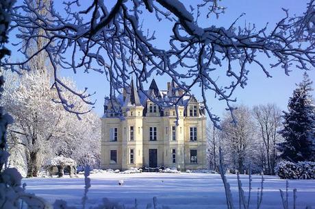 Marvelous snow castle near Paris