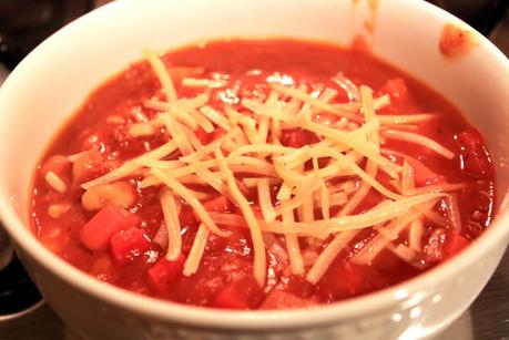 Spicy Tomato, Bean and Veggie Soup