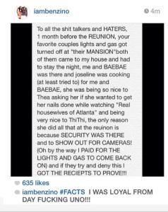 Benzino Says He Paid For Stevie & Joselines Lights To Come Back On ? image